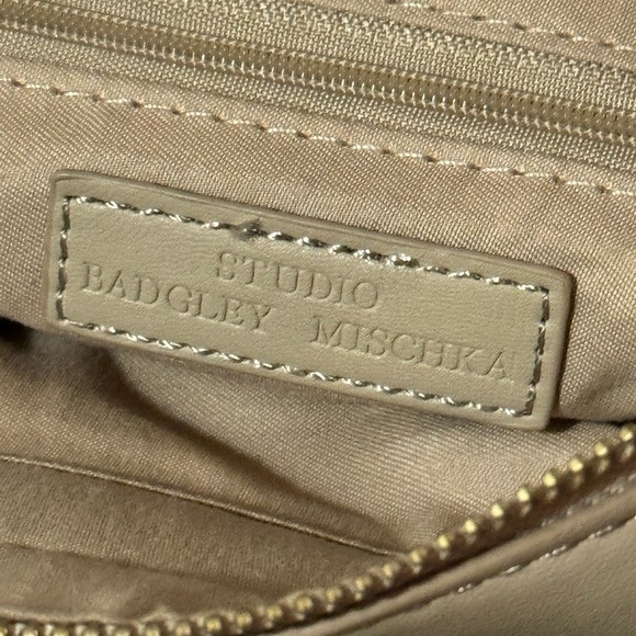 Badgley Mischka Quilted Tan Tote - Picture 9 of 9